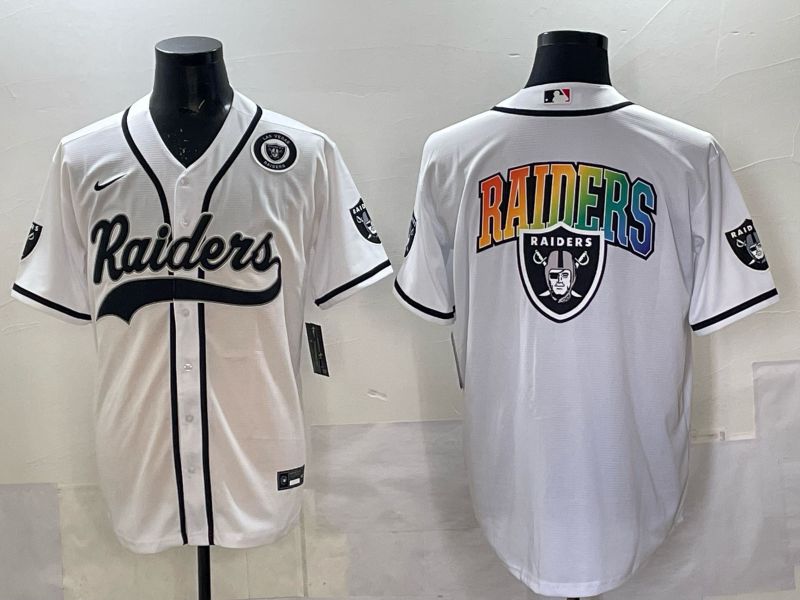 Men 2025 Nike Oakland Raiders Blank White Joint Name  Limited NFL Jersey style 049->oakland raiders->NFL Jersey